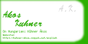 akos kuhner business card