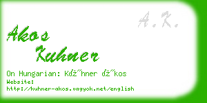 akos kuhner business card